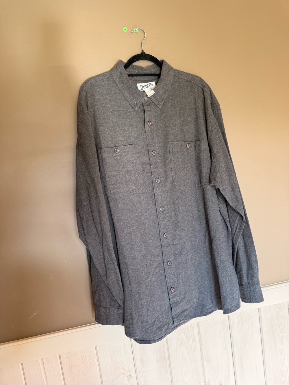 Duluth Trading Co Men's Gray Button-Down Work Shirt